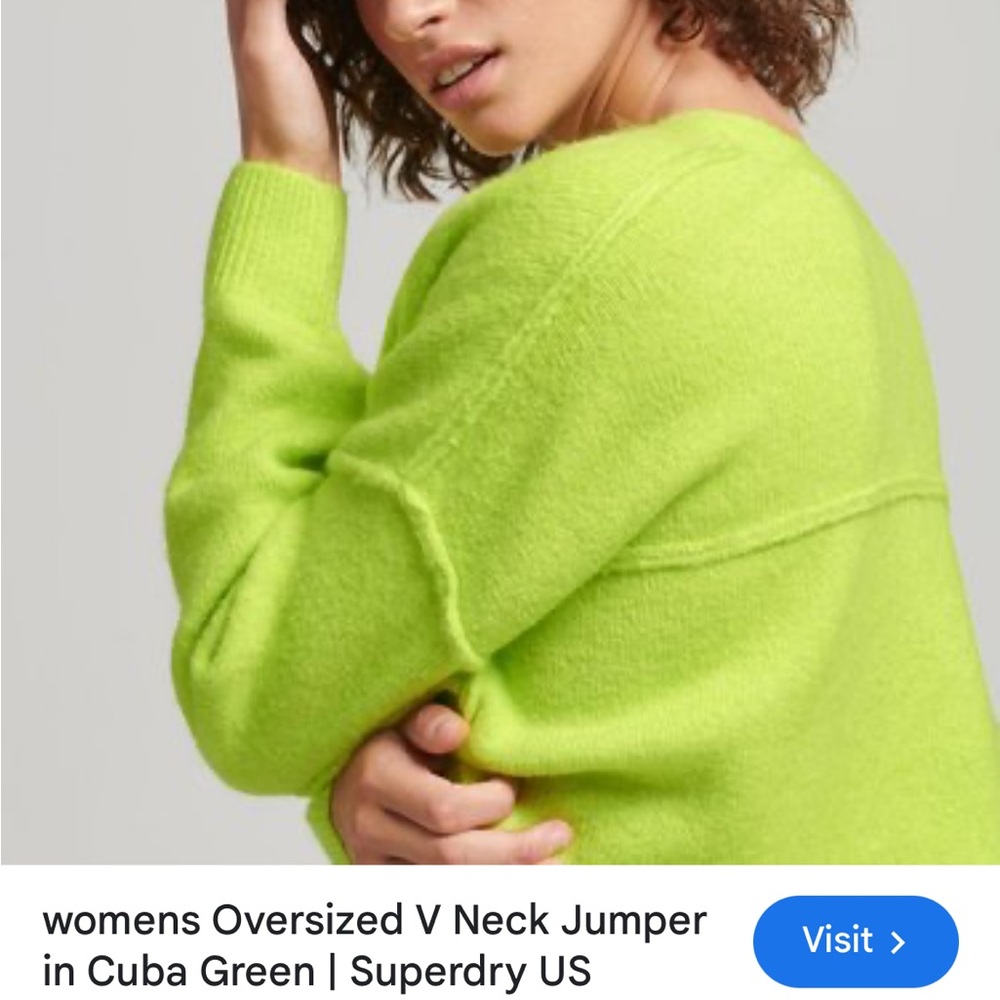 Women’s Oversized Lime Green Sweater from Superdry